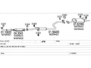 MTS C120082002702 išmetimo sistema 
 Išmetimo sistema -> Išmetimo sistema, visa