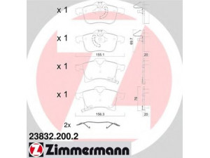 ZIMMERMANN 23832.200.2 stabdžių trinkelių rinkinys, diskinis stabdys 
 Techninės priežiūros dalys -> Papildomas remontas
16 05 077, 16 05 080, 16 05 099