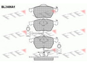FTE BL2406A1 stabdžių trinkelių rinkinys, diskinis stabdys 
 Techninės priežiūros dalys -> Papildomas remontas
4D0 615 116 AA, 4D0 615 116 T, 4D0 698 151 G
