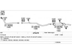 MTS C260269006174 išmetimo sistema 
 Išmetimo sistema -> Išmetimo sistema, visa