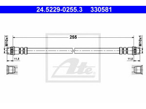 ATE 24.5229-0255.3 stabdžių žarnelė 
 Stabdžių sistema -> Stabdžių žarnelės
4806 86, 4806 86, 77 04 003 961