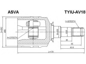 ASVA TYIU-AV18 jungčių komplektas, kardaninis velenas 
 Ratų pavara -> Sujungimai/komplektas
43040-05110