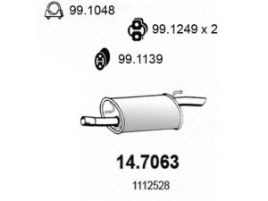 ASSO 14.7063 galinis duslintuvas 
 Išmetimo sistema -> Duslintuvas
1015799, 1015801, 1054593, 1054731