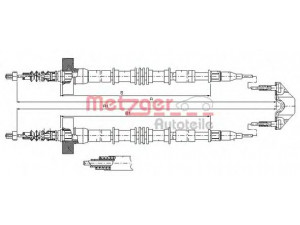 METZGER 11.5859 trosas, stovėjimo stabdys 
 Stabdžių sistema -> Valdymo svirtys/trosai
24425108, 522001, 522003, 9223129