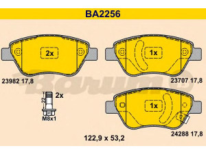 BARUM BA2256 stabdžių trinkelių rinkinys, diskinis stabdys 
 Techninės priežiūros dalys -> Papildomas remontas
16 05 184, 16 05 226, 16 05 258
