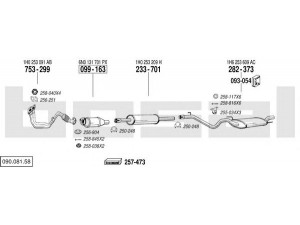 BOSAL 090.081.58 išmetimo sistema 
 Išmetimo sistema -> Išmetimo sistema, visa