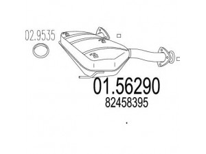 MTS 01.56290 vidurinis duslintuvas 
 Išmetimo sistema -> Duslintuvas
82458395
