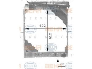 HELLA 8MK 376 709-401 radiatorius, variklio aušinimas 
 Aušinimo sistema -> Radiatorius/alyvos aušintuvas -> Radiatorius/dalys
000 501 76 01, A 000 501 76 01