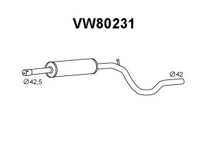 VENEPORTE VW80231 vidurinis duslintuvas 
 Išmetimo sistema -> Duslintuvas
6K9253409, 6K9253409D, 6K9253409F