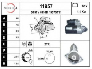 EAI 11957 starteris 
 Elektros įranga -> Starterio sistema -> Starteris
24436877, 93175996, S114907