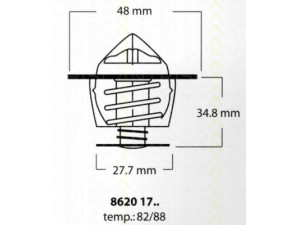 TRISCAN 8620 1788 termostatas, aušinimo skystis 
 Aušinimo sistema -> Termostatas/tarpiklis -> Thermostat
90048-33071-000, 90916-03046-000