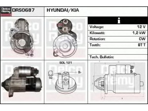 DELCO REMY DRS0687 starteris 
 Elektros įranga -> Starterio sistema -> Starteris
36100-23070, 36100-23071