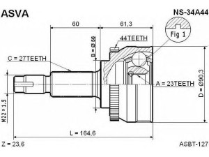 ASVA NS-34A44 jungčių komplektas, kardaninis velenas 
 Ratų pavara -> Sujungimai/komplektas
39100-3J110, 39101-0E417