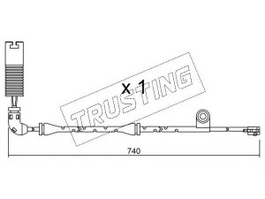 TRUSTING SU.195 įspėjimo kontaktas, stabdžių trinkelių susidėvėjimas 
 Stabdžių sistema -> Susidėvėjimo indikatorius, stabdžių trinkelės
34 35 3 411 756