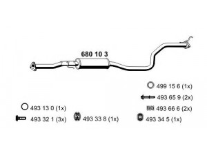 ERNST 680103 vidurinis duslintuvas 
 Išmetimo sistema -> Duslintuvas
18220-S04-E41
