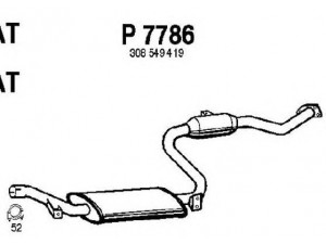 FENNO P7786 vidurinis duslintuvas 
 Išmetimo sistema -> Duslintuvas
30854941, 308549419