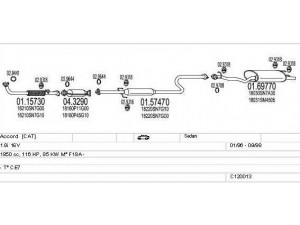 MTS C120013000052 išmetimo sistema 
 Išmetimo sistema -> Išmetimo sistema, visa
