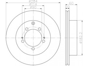 MINTEX MDC1416 stabdžių diskas 
 Stabdžių sistema -> Diskinis stabdys -> Stabdžių diskas
MB895202, MR128661
