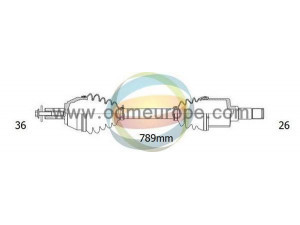 ODM-MULTIPARTS 18-153010 kardaninis velenas 
 Ratų pavara -> Kardaninis velenas
30759249, 36000930, 8602597, 8603562
