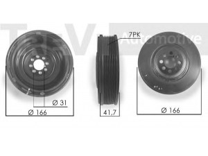TREVI AUTOMOTIVE PC1234 skriemulys, alkūninis velenas 
 Diržinė pavara -> Dirželio skriemulys
077105251N, 077105251N, 077105251N
