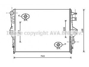 AVA QUALITY COOLING VW2316 radiatorius, variklio aušinimas 
 Aušinimo sistema -> Radiatorius/alyvos aušintuvas -> Radiatorius/dalys
95810613210, 7P0121253A