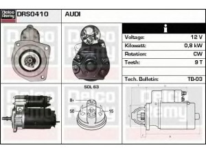 DELCO REMY DRS0410 starteris 
 Elektros įranga -> Starterio sistema -> Starteris
036911023, 036911023B, 036911023C