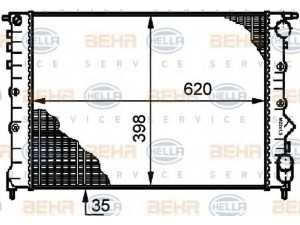 HELLA 8MK 376 720-031 radiatorius, variklio aušinimas 
 Aušinimo sistema -> Radiatorius/alyvos aušintuvas -> Radiatorius/dalys
60 25 101 336, 60 25 107 990