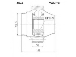ASVA VWIU-TG jungčių komplektas, kardaninis velenas 
 Ratų pavara -> Sujungimai/komplektas
7L0 498 103 A, 7L0 498 103 AX, 955.349.90201