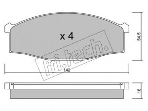 fri.tech. 513.0 stabdžių trinkelių rinkinys, diskinis stabdys 
 Techninės priežiūros dalys -> Papildomas remontas
41060-25T90