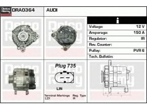 DELCO REMY DRA0364 kintamosios srovės generatorius 
 Elektros įranga -> Kint. sr. generatorius/dalys -> Kintamosios srovės generatorius
059903016J