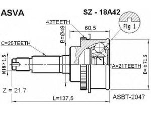 ASVA SZ-18A42 jungčių komplektas, kardaninis velenas 
 Ratų pavara -> Sujungimai/komplektas
44101-60G20, 44101-60G31, 44101-60G33