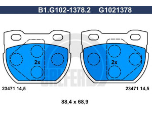 GALFER B1.G102-1378.2 stabdžių trinkelių rinkinys, diskinis stabdys 
 Techninės priežiūros dalys -> Papildomas remontas
SFP000160, SFP000280, STC1601