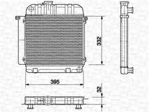 MAGNETI MARELLI 350213418000 radiatorius, variklio aušinimas 
 Aušinimo sistema -> Radiatorius/alyvos aušintuvas -> Radiatorius/dalys
17111116052, 17111165549