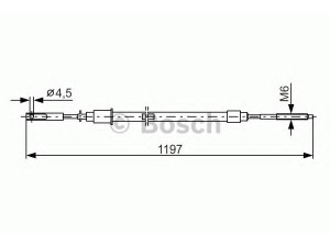 BOSCH 1 987 477 082 trosas, stovėjimo stabdys 
 Stabdžių sistema -> Valdymo svirtys/trosai