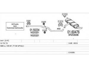 MTS C310350010749 išmetimo sistema 
 Išmetimo sistema -> Išmetimo sistema, visa