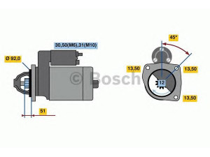 BOSCH 0 001 263 012 starteris