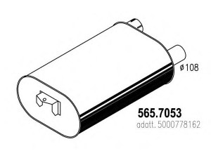 ASSO 565.7053 vidurinis / galinis duslintuvas 
 Išmetimo sistema -> Duslintuvas
5000778162