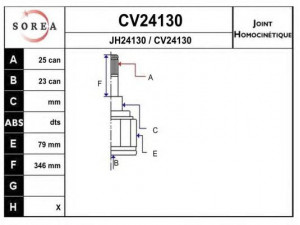 EAI CV24130K jungčių komplektas, kardaninis velenas