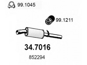ASSO 34.7016 galinis duslintuvas 
 Išmetimo sistema -> Duslintuvas
852294
