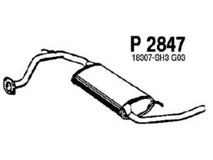 FENNO P2847 galinis duslintuvas 
 Išmetimo sistema -> Duslintuvas
18307-SH3G03, 18307-SH3J05, 18307-SH3J06