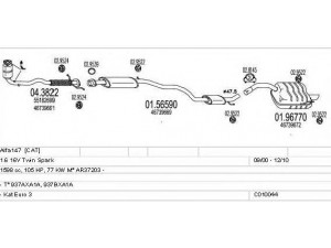 MTS C010044000309 išmetimo sistema 
 Išmetimo sistema -> Išmetimo sistema, visa