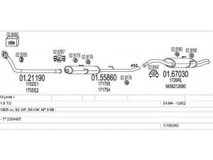 MTS C100242012962 išmetimo sistema 
 Išmetimo sistema -> Išmetimo sistema, visa