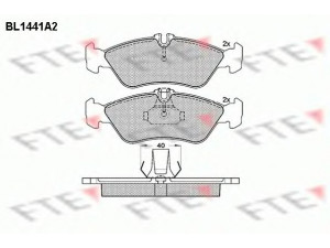 FTE BL1441A2 stabdžių trinkelių rinkinys, diskinis stabdys 
 Techninės priežiūros dalys -> Papildomas remontas
2D0 698 451