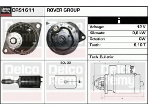 DELCO REMY DRS1611 starteris 
 Elektros įranga -> Starterio sistema -> Starteris
71AB11001BA