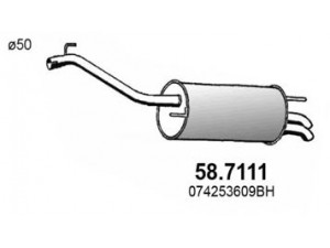 ASSO 58.7111 galinis duslintuvas 
 Išmetimo sistema -> Duslintuvas
074253609AT, 074253609BH, 7D0253609L