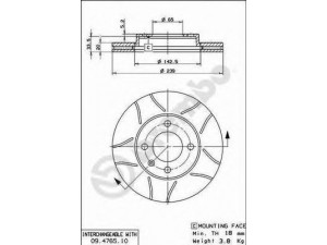 BREMBO 09.4765.75 stabdžių diskas 
 Stabdžių sistema -> Diskinis stabdys -> Stabdžių diskas
321615301A, 321615301B, 321615301C