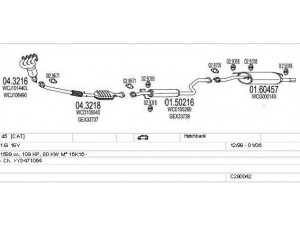 MTS C290042003497 išmetimo sistema 
 Išmetimo sistema -> Išmetimo sistema, visa