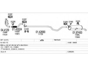 MTS C260200006099 išmetimo sistema 
 Išmetimo sistema -> Išmetimo sistema, visa