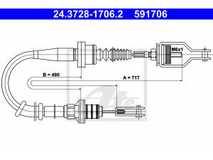ATE 24.3728-1706.2 sankabos trosas 
 Dviratė transporto priemonės -> Kabeliai ir tachometro velenaai -> Sankabos trosas
30770-94J11