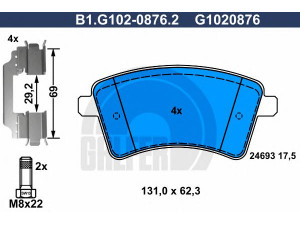 GALFER B1.G102-0876.2 stabdžių trinkelių rinkinys, diskinis stabdys 
 Techninės priežiūros dalys -> Papildomas remontas
415 421 03 10, 415 421 06 10, 415 430 00 22